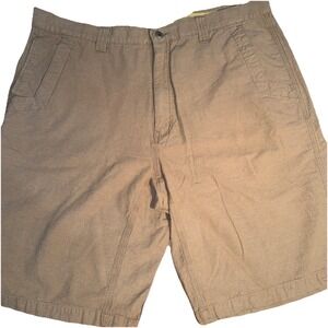 Mountain Khaki Men's Relaxed Fit Cotton Linen Shorts Brown‎ 40/12" Textured
